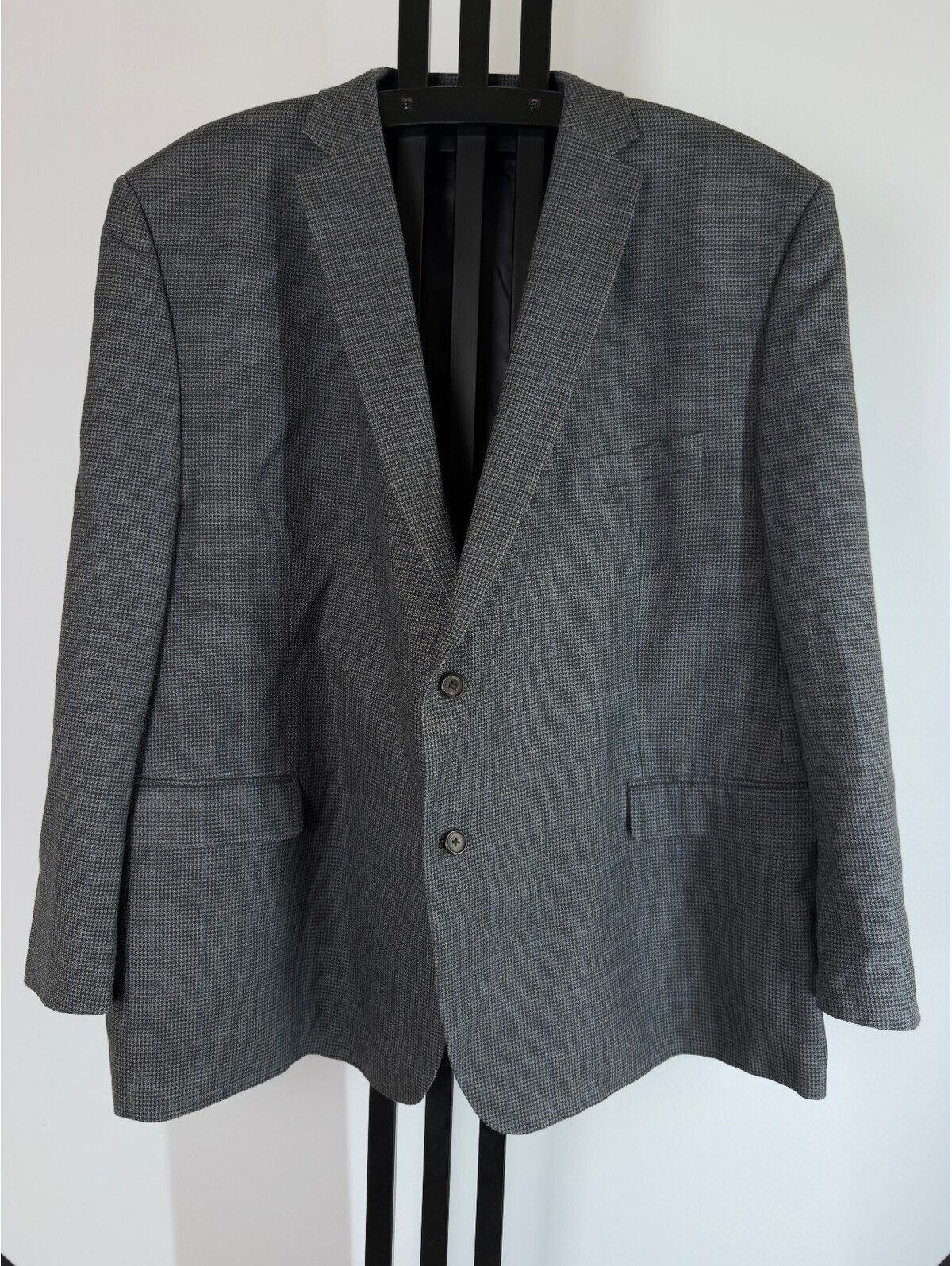Ralph Ralph Lauren Sport Coat 56r Gray Houndstooth Silk Wool Blazer Big